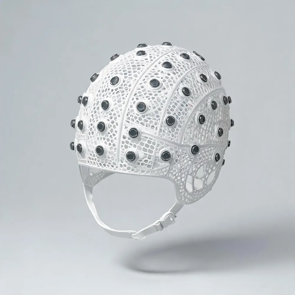 Custom 3D-printed EEG electrode cap render